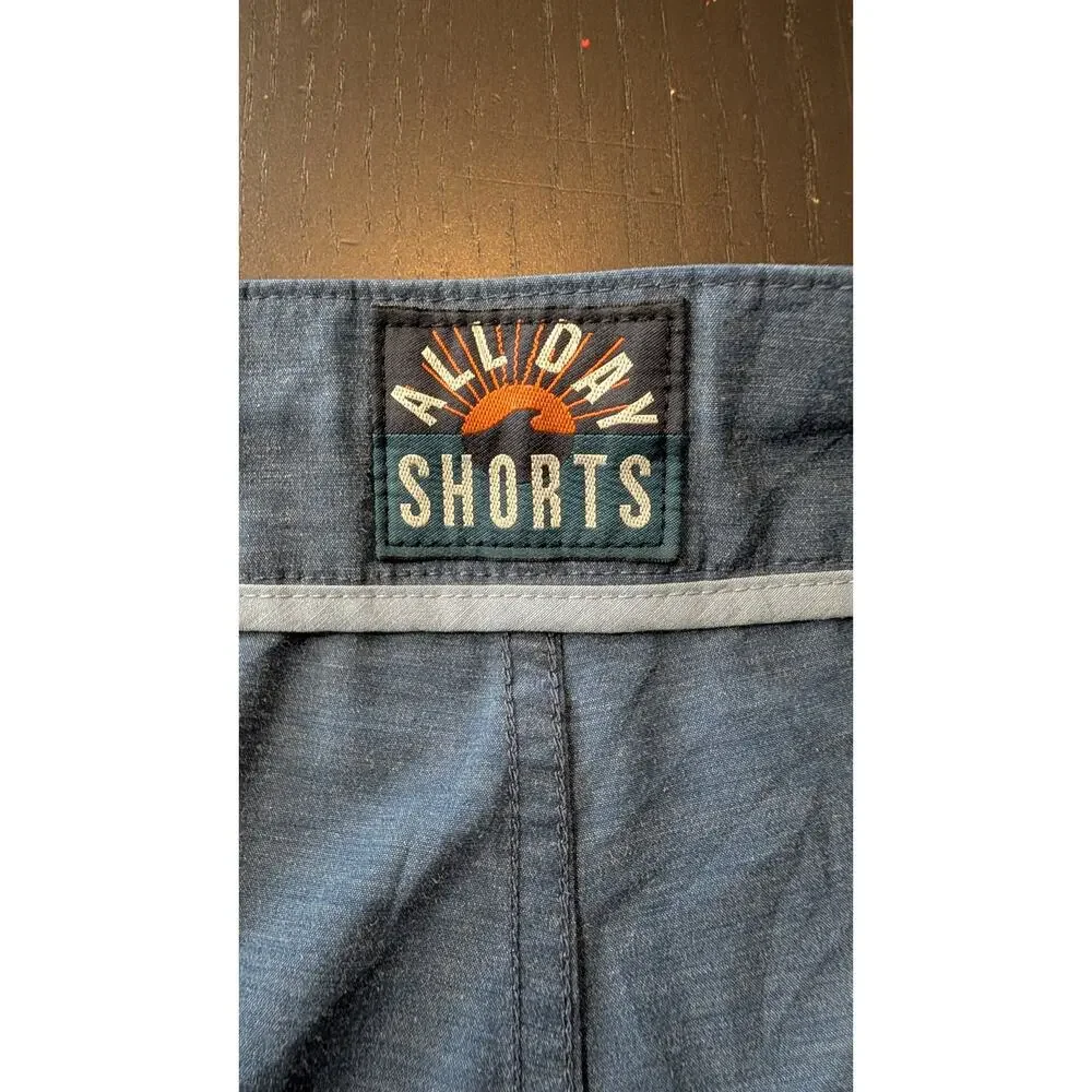 Faherty All Day Shorts Mens 36 Blue Stretch Performance Casual 9 Inch Inseam